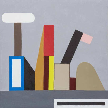 Nathalie Du Pasquier - Untitled (Construction FFF), 2015 - Huile sur toile - 100 x 100 cm - Collection NMNM, n° 2017.19.1 - Acquisition réalisée avec le soutien d'UBS (Monaco) S.A.