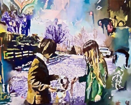 ©Barbara Navi, 𝘶𝘭𝘵𝘳𝘢𝘷𝘪𝘰𝘭𝘦𝘵, Huile sur toile, 130 x 160 cm, 2019