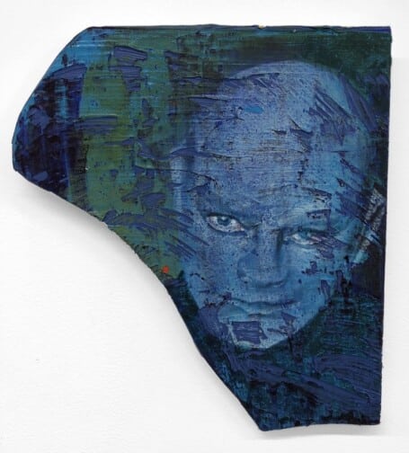 Sans titre, Fantomas , 2020 Huile sur toile tendue sur panneau de bois