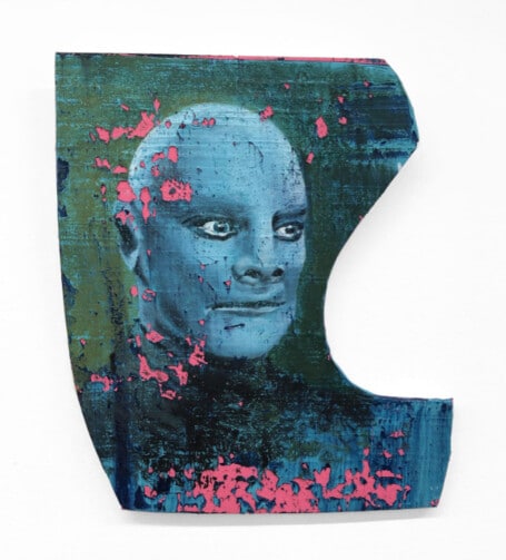 Julien Des Monstiers Sans titre, Fantomas , 2020 Huile sur toile tendue sur panneau de bois